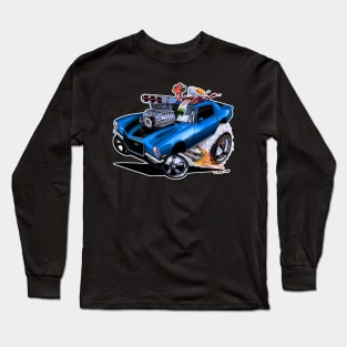 FULL BLOWN 71 Camaro Blue Long Sleeve T-Shirt